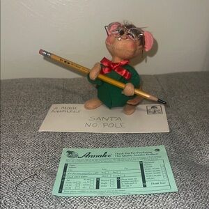 Annalee Mouse with Red Bow and Green Suit